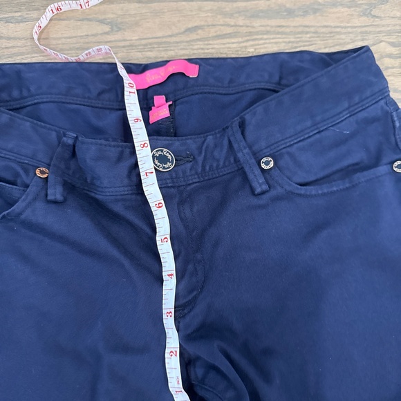 Lilly Pulitzer Navy Blue cotton/rayon slacks Size 4 - Picture 6 of 8